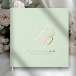 Libro De Visitas Elegante, Monograma, Boda