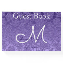 Elegante Monograma de Boda Blanco Morado