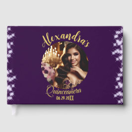 Libro De Visitas Elegante morado cuento de hadas Princesa Foto Espa