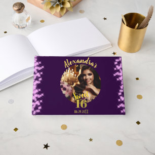 Libro De Visitas Elegante Morado Testigo De Feria Dulce 16 Foto Esp