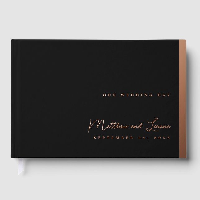 Libro De Visitas Elegante novia casada y guión groom enredado (Anverso)