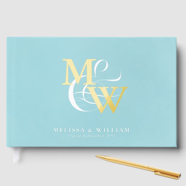 Libro De Visitas Elegante oro Boda Verde azulado de vidrio marino (Subido por el creador)