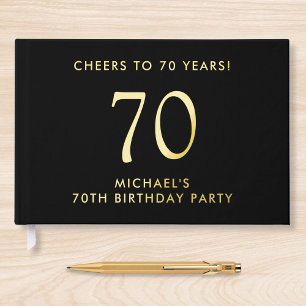Libro De Visitas Elegante partido de cumpleaños 70 hombres