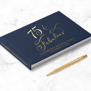 Libro De Visitas Elegante partido de cumpleaños 75 de la Marina Rel