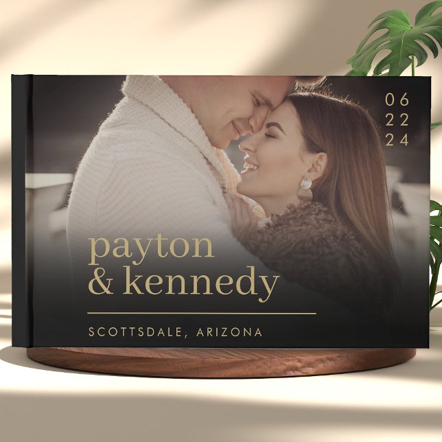 Libro De Visitas Elegante Personalizado Con Nombre Y Boda De Fotogr (Subido por el creador)