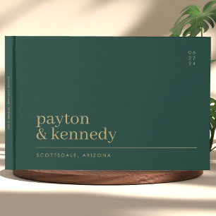 Libro De Visitas Elegante Personalizado Con Recepción De Boda De No