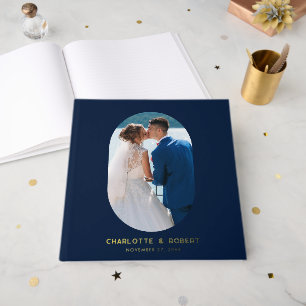 Libro De Visitas Elegante Personalizado de Bodas Elegante Oval