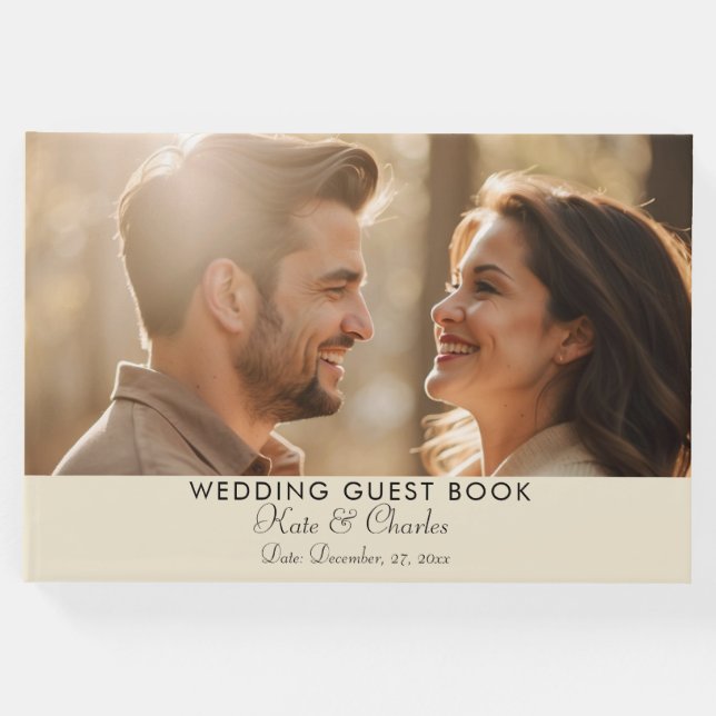 Libro De Visitas Elegante Personalizado de fotografía moderno códig (Anverso)