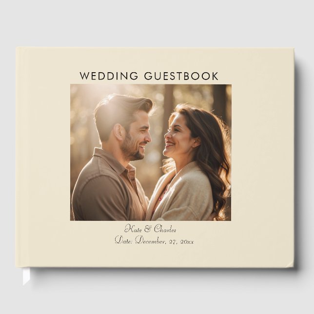 Libro De Visitas Elegante Personalizado de fotografía moderno códig (Anverso)