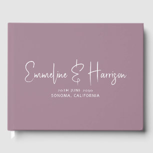 Libro De Visitas Elegante Personalizado del Serif de Script Dusty B
