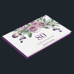 Libro De Visitas Elegante Plum Purple Rosa 80th Birthday Guestbook<br><div class="desc">Elegante Plum Purple Rosa 80th Birthday Guestbook

Vea la colección coincidente en Nicho y Nest Store o debajo

 Diseño cortesía de: https://www.etsy.com/shop/SmallHouseBigPony</div>