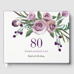 Libro De Visitas Elegante Plum Purple Rosa 80th Birthday Guestbook<br><div class="desc">Elegante Plum Purple Rosa 80th Birthday Guestbook Ver colección coincidente en Niche y Nest Store o debajo Diseño cortesía de: https://www.etsy.com/shop/SmallHouseBigPony</div>
