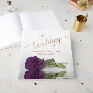 Libro De Visitas Elegante Plum Purple Rosa Gran Relieve metalizado 