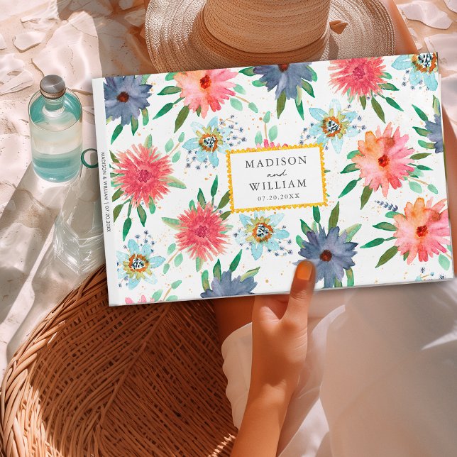 Libro De Visitas Elegante Primavera Boho Chic Verde Flores Silvestr (Subido por el creador)