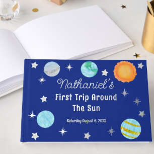 Libro De Visitas Elegante Primer Viaje Alrededor Del Sol Cumpleaños