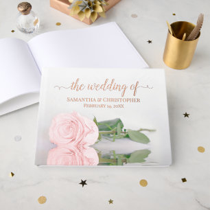 Libro De Visitas Elegante Relieve metalizado Boda rosa rosa rosa ro