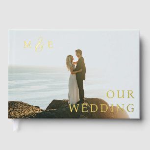 Libro De Visitas Elegante Relieve metalizado de Boda fotográfico mo