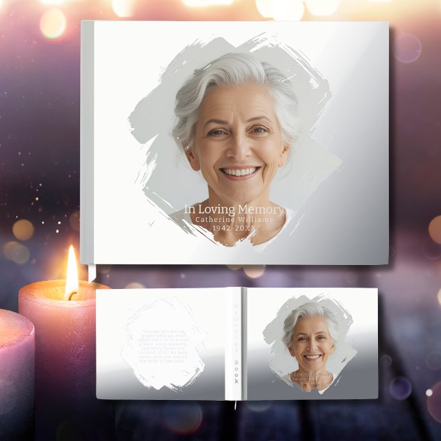 Libro De Visitas Elegante Relieve metalizado Funeral Guest Book Pho (Subido por el creador)