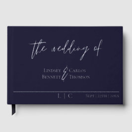 Libro De Visitas Elegante Relieve metalizado minimalista de caligra