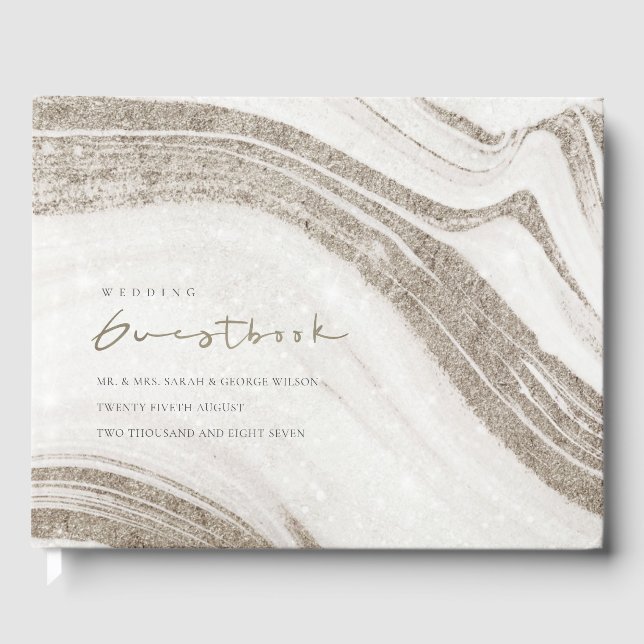 Libro De Visitas Elegante Resumen Boda de la aglomeración de oro pá (Anverso)