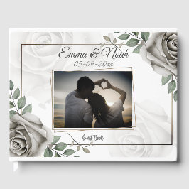 Libro De Visitas Elegante Romántico Rústico Rústico Boda Foto