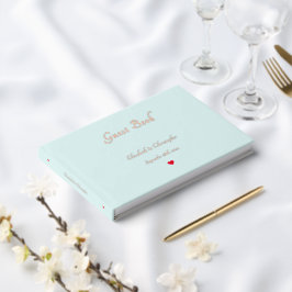 Libro De Visitas Elegante Rosa azul Aqua Aniversario de los Bodas d