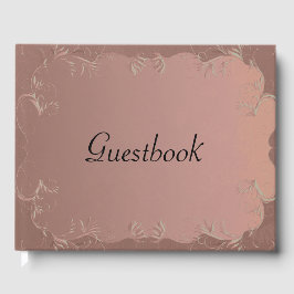 Libro De Visitas Elegante Rosa Boda de oro