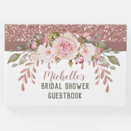 Libro De Visitas Elegante Rosa Gold Watercolor Bridal Shower