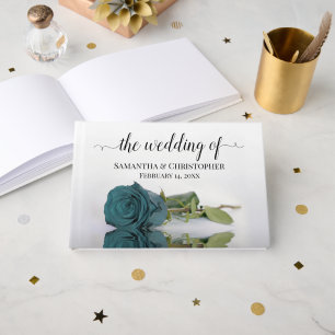 Libro De Visitas Elegante Rosa Verde azulado de estampado largo Bod
