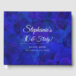 Libro De Visitas Elegante Royal Blue 30 y Fiesta de Cumpleaños
