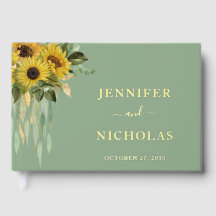 Elegante Sage Green Sunflower Boda Gold