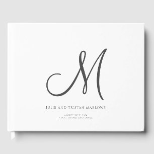 Libro De Visitas Elegante Script Boda inicial Boda Monograma