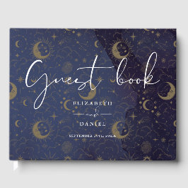 Libro De Visitas Elegante Script Celestial Mystical Boda