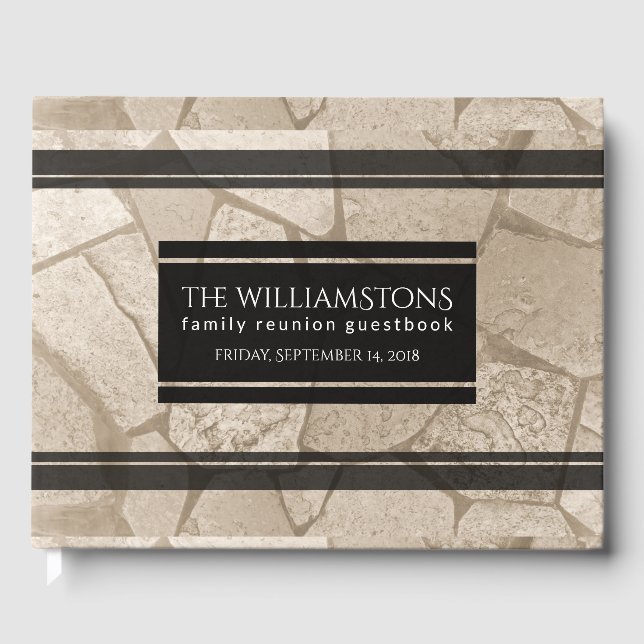 Libro De Visitas Elegante Sepia Tedones Crackeados (Anverso)