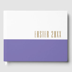 Libro De Visitas Elegante Soft Purple White Color Block EASTER Text