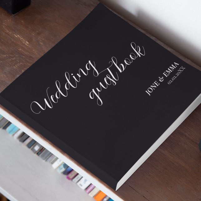 Libro De Visitas Elegante tema Boda blanco y negro (Wedding guest book in your wedding theme)