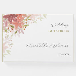 Libro De Visitas elegante Terracotta Rubor Wildflowers Watercolor A