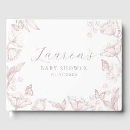 Libro De Visitas Elegante Toile Print Nature Baby Shower