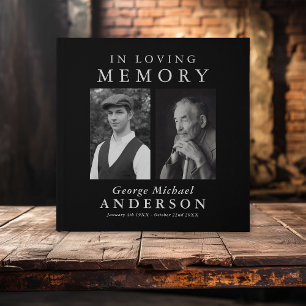 Libro De Visitas Elegante Tributo de 2 Fotos "En Memoria Amorosa"