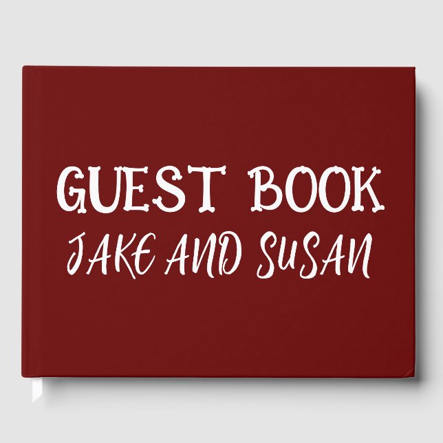 LIBRO DE VISITAS ELEGANTE Y ELEGANTE BODA MAROON (Anverso)