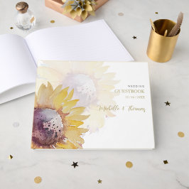 Libro De Visitas Elegante y encantador Sunflower acuático