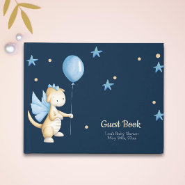 Libro De Visitas Elegante y lindo Baby Dragon Boy Baby Shower