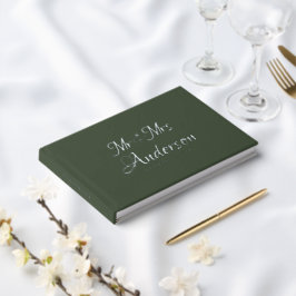 Libro De Visitas Elegante y moderno Boda verde guion