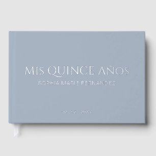 Libro De Visitas Elegante y moderno Dusty Blue Quinceañera