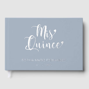 Libro De Visitas Elegante y moderno Dusty Blue Quinceañera