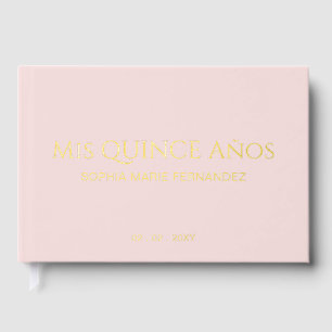 Libro De Visitas Elegante y moderno Rubor Quinceañera