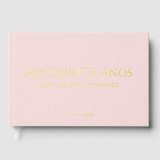 Libro De Visitas Elegante y moderno Rubor Quinceañera