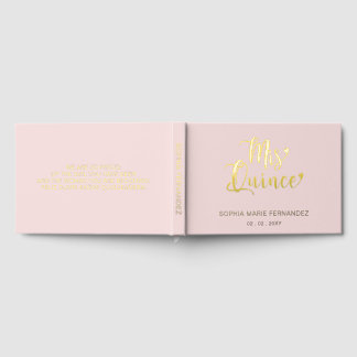 Libro De Visitas Elegante y moderno Rubor Quinceañera