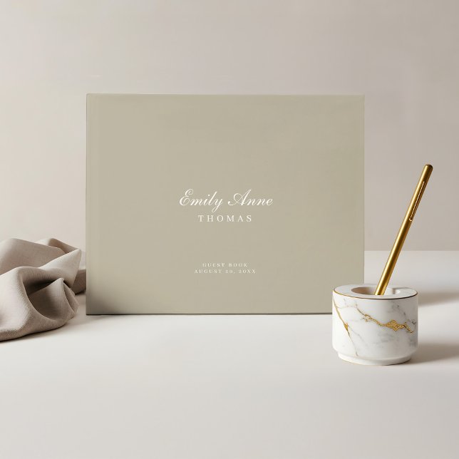 Libro De Visitas Elegante y sofisticado Baby Shower de Tan Ligero (Elegant & Sophisticated Light Tan Baby Shower Guest Book)