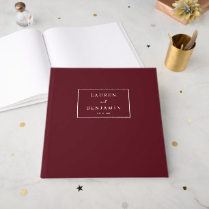 Libro De Visitas Elegantes Estrellas de Accentos Granate